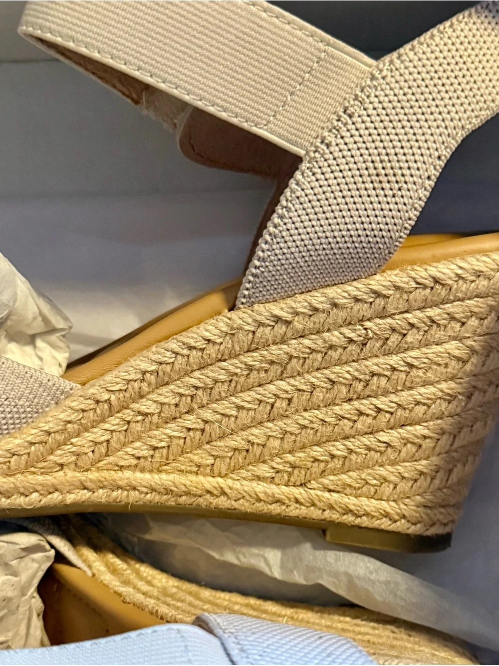 Kelly & Katie Beige/Natural Espadrille Wedge Sandals 9.5